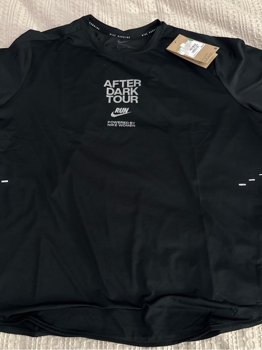 Nike After Dark Tour Black Short Sleeve Running Tee